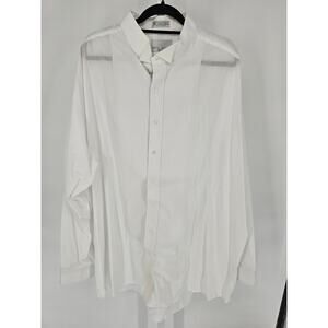 Neil Allyn Mens Sz 3XL 38/39 Long Sleeve Button Up Dress Tuxedo Shirt White